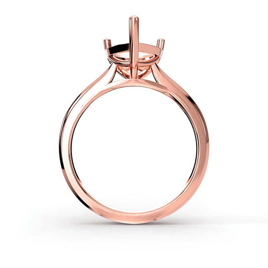 14K Rose Gold 10 x 8mm Pear Basket Solitaire Stone Ring Mounting