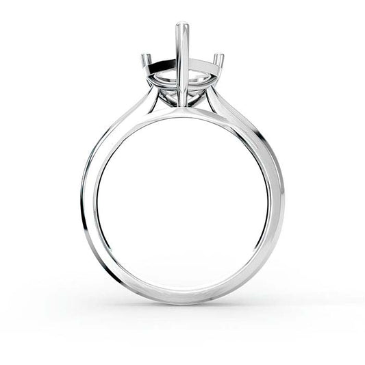 18K White Gold 10 x 8mm Pear Basket Solitaire Stone Ring Mounting