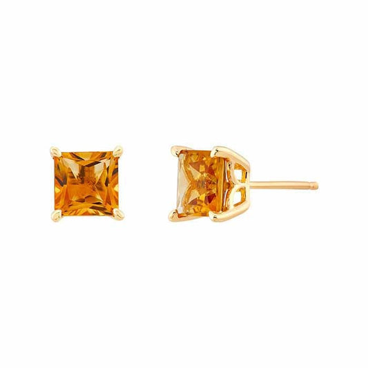 10K Yellow Gold Citrine-Set Post Earrings