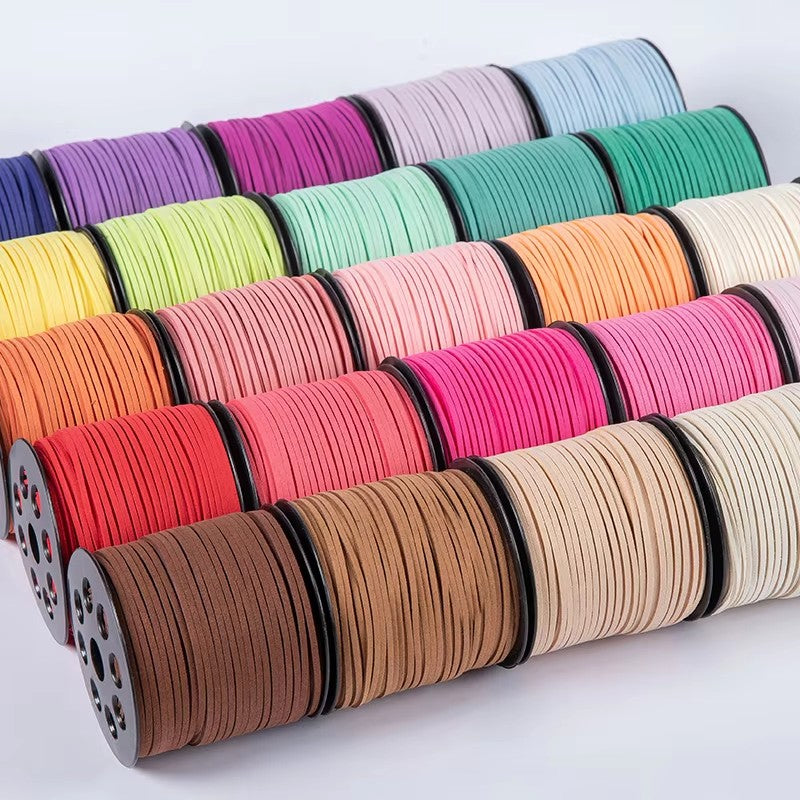 100yd (90m) 2.5mm Faux Suede Cord | Leather-Look String for Jewelry, Bracelets & Craft Findings