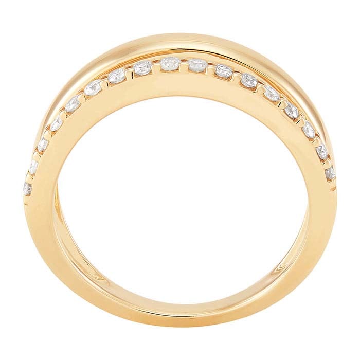 10K gult guld diamantbesatt delad ring