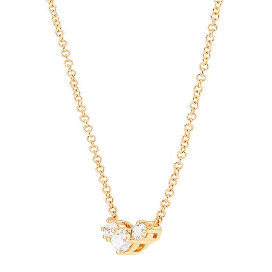 10K Yellow Gold Trio Diamond-Set Necklace