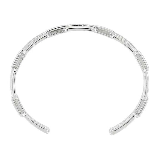 Bracciale a polsino in argento sterling con diamanti incastonati