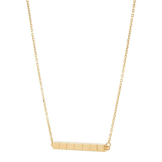 Halskette mit Ziegelstruktur und Barren aus Gelbgold 14 Karat
