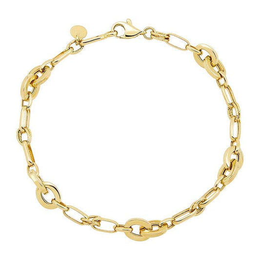 Bracciale a catena ovale in oro giallo 14K