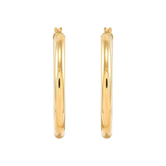 14K Yellow Gold Tubing Hoop Earring