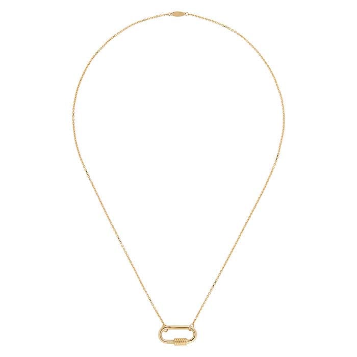 14K Gelbgold Karabiner Halskette