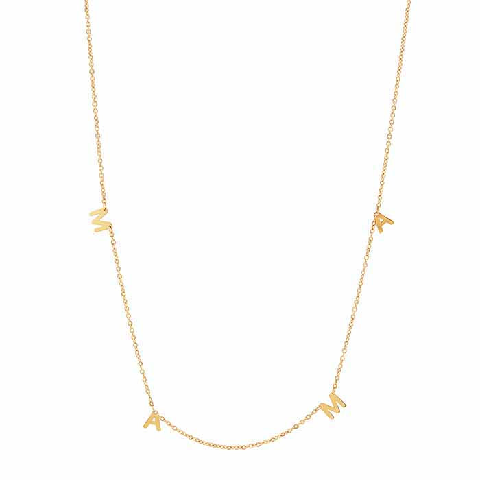 10K Yellow Gold Mama Station Necklace