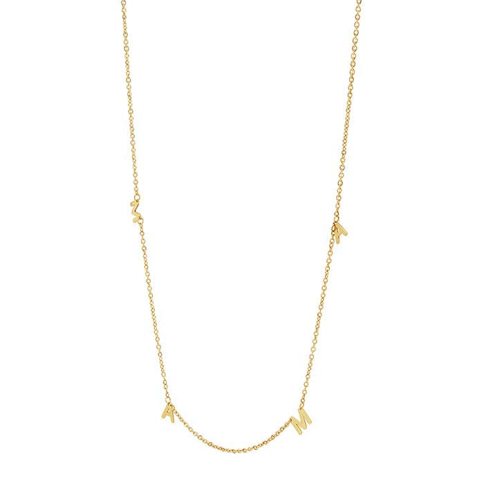 10K Yellow Gold Mama Station Necklace