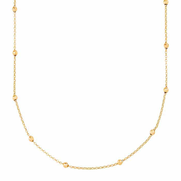 10K Gelbgold Perlen Schimmer Ketten Halskette