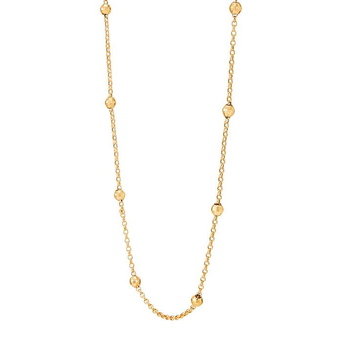10K Gelbgold Perlen Schimmer Ketten Halskette